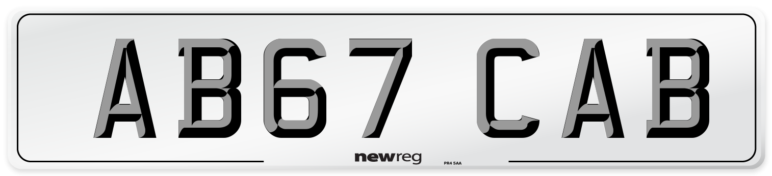 AB67 CAB Number Plate from New Reg